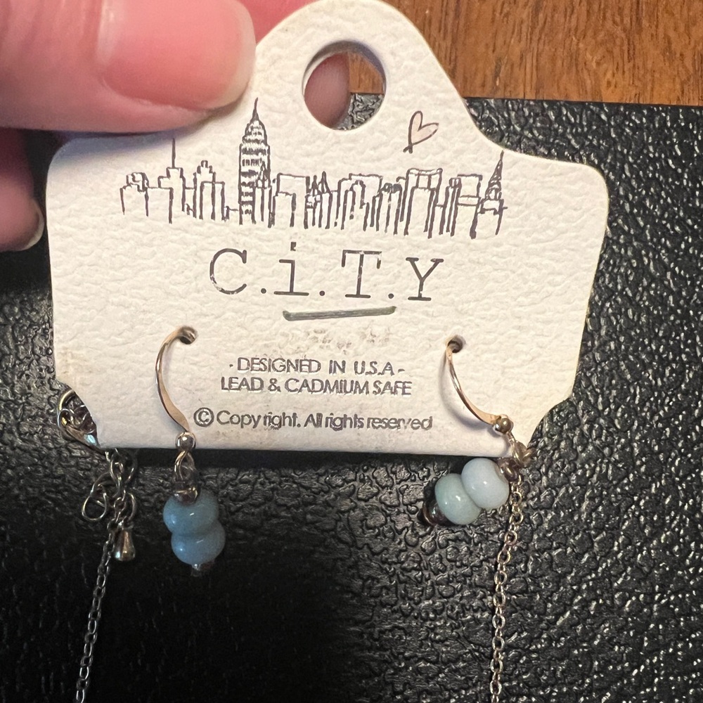 🤩 $5 SALE! 🤩 NWT C.I.T.Y necklace and earrings set - Picture 3 of 4